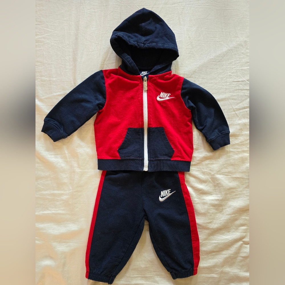 Nike Kids Red and Black Tracksuit